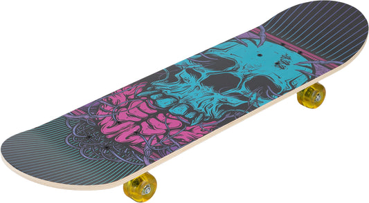 Skateboard 31" Skull – tyrkysový s lebkou