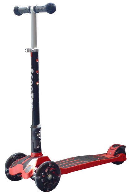 Dětská tříkolová koloběžka svítící -černo-červená - Image 2