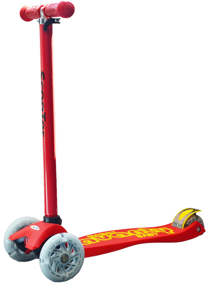 Dětská tříkolová koloběžka svítící - červená - Image 2