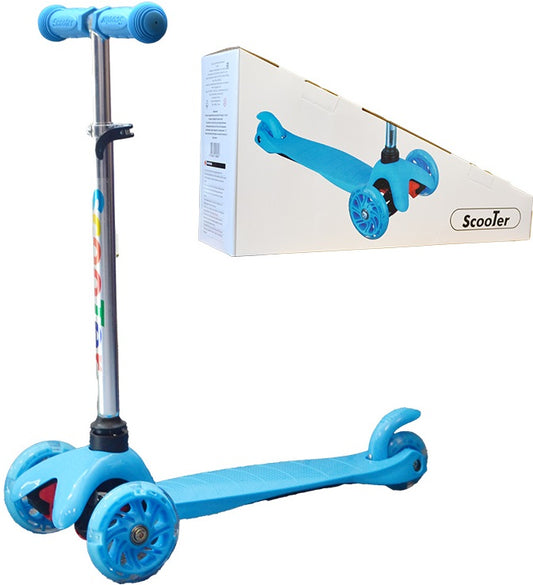 Dětská tříkolová koloběžka SPORT svítící - modrá