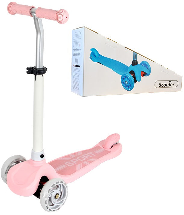 Dětská tříkolová koloběžka SPORT svítící - růžová