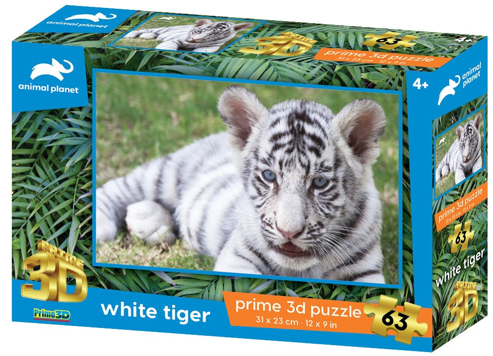 PRIME 3D PUZZLE - Bílý tygr 63 dílků 10711
