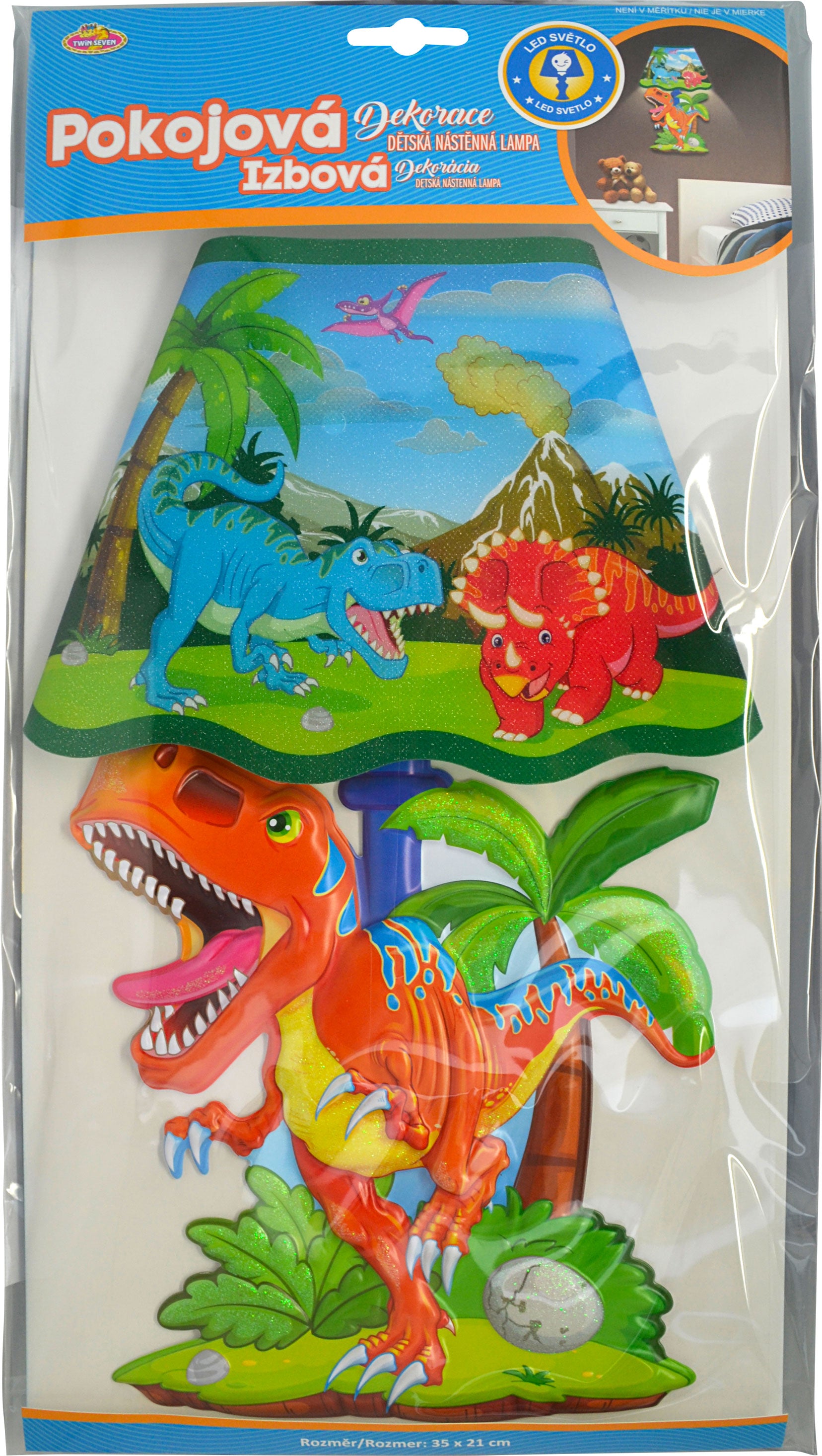 Dětská nástěnná 3D lampa T-Rex