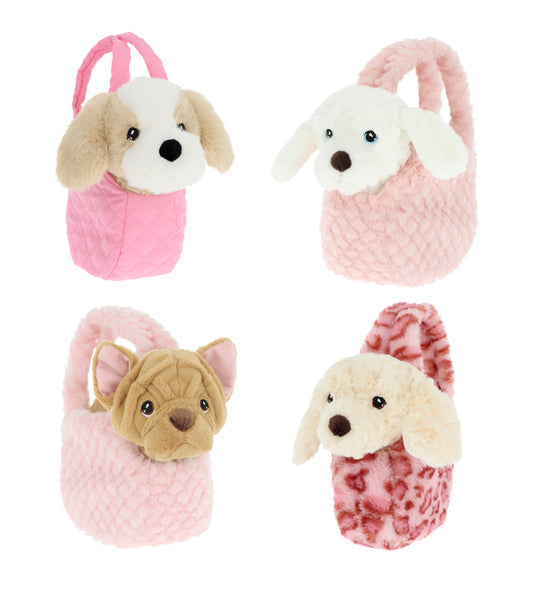 Keeleco Štěňátko v cestovní tašce 18 cm, 4 druhy