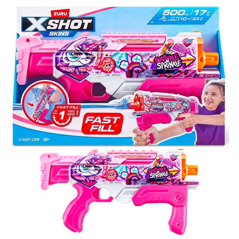 X-SHOT Vodní pistole Skins Hyperload Fast fill růžová