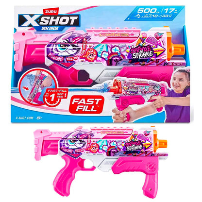 X-SHOT Vodní pistole Skins Hyperload Fast fill růžová