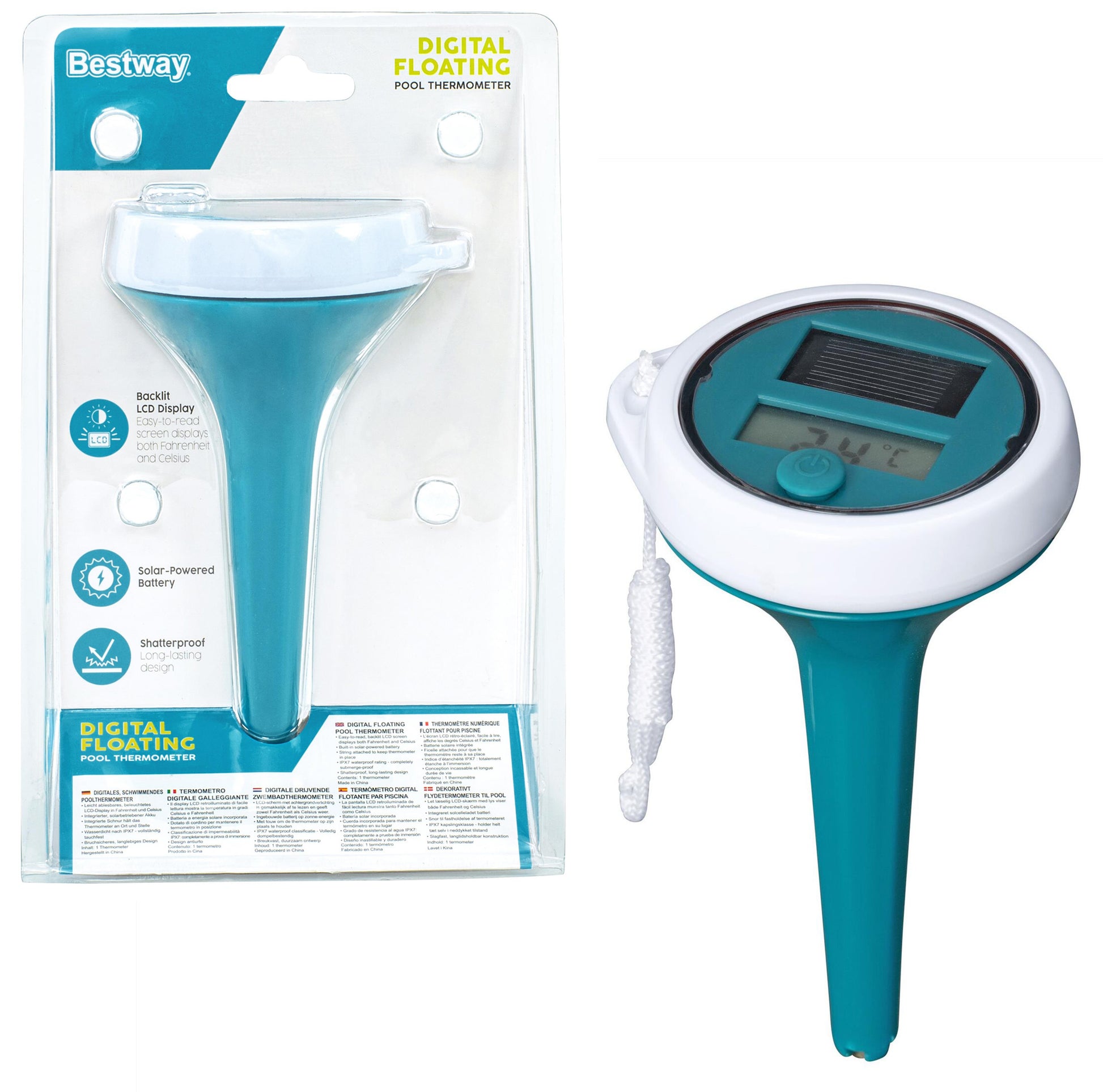 BESTWAY 58764 - Digitální Plovoucí teploměr se solárním napájením
