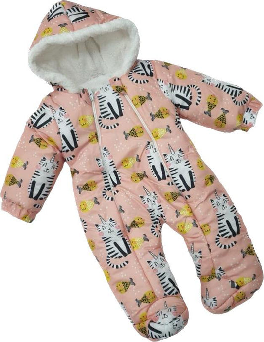 Dívčí zimní kombinéza se zvířátky