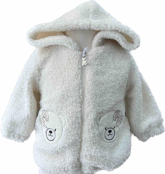 Podzimní bundička bílá - méďa