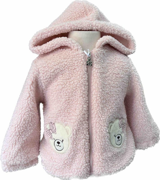 Podzimní bundička růžová - méďa