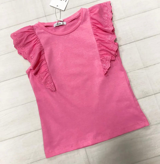 Růžové tričko s krátkým rukávem pro holku