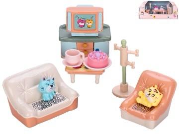 Mini obývací pokoj s figurkami