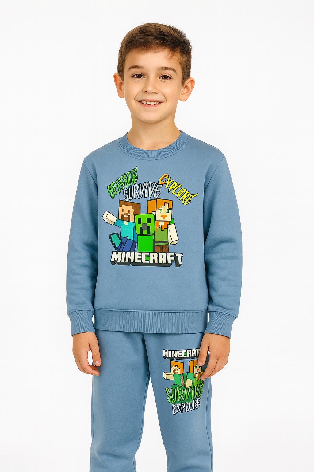 Dětská tepláková souprava Minecraft – modrá