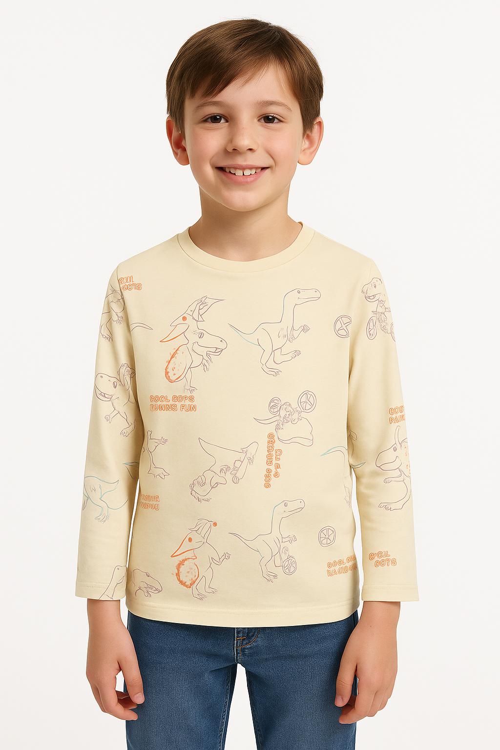 Dětské tričko s dlouhým rukávem – Dino Fun