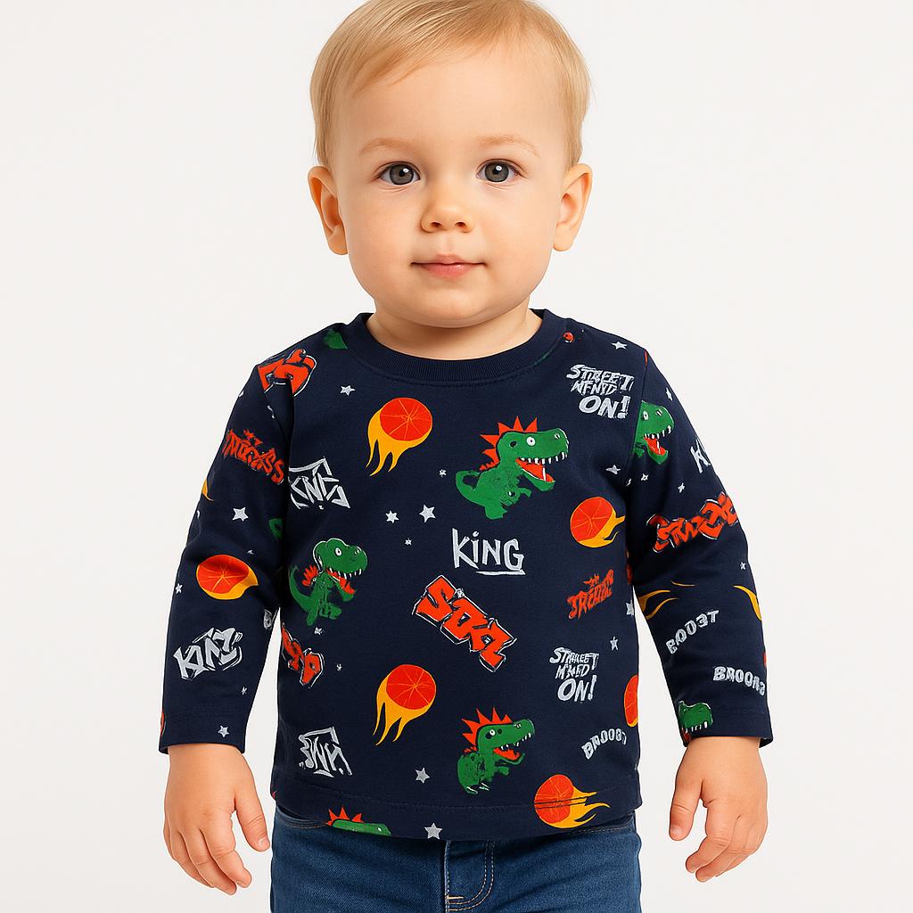 Kojenecké tričko s dlouhým rukávem – Dino Basketball