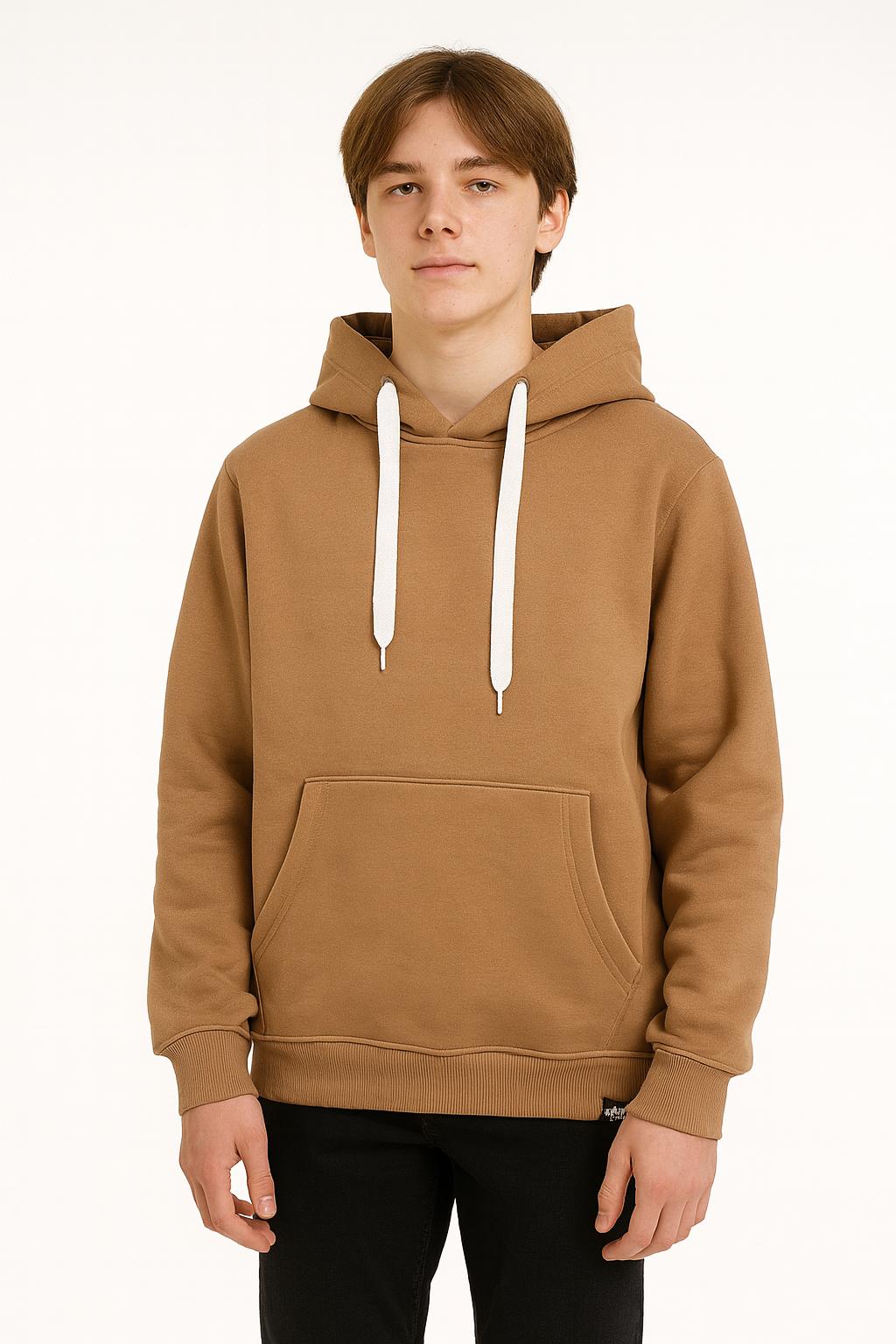 Pánská mikina s kapucí – hnědá