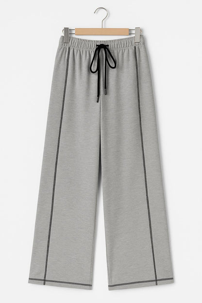 Dámské šedé tepláky s černou šňůrkou