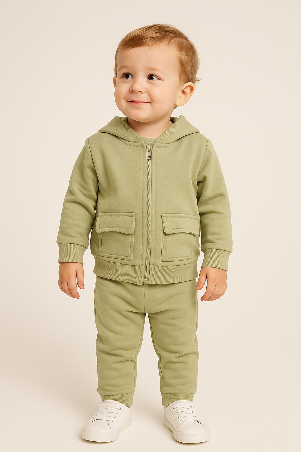 Dětská tepláková souprava – olivově zelená