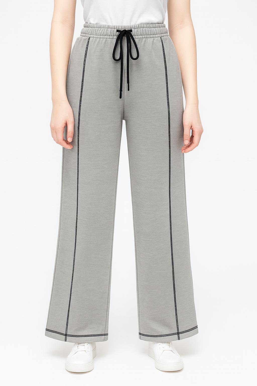 Dámské šedé tepláky s černou šňůrkou