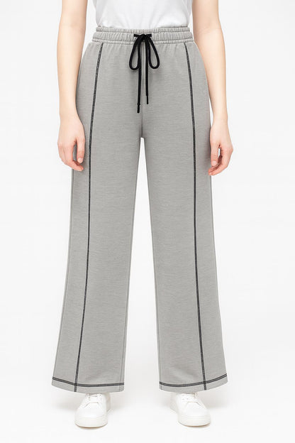 Dámské šedé tepláky s černou šňůrkou