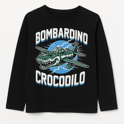 Chlapecké tričko s dlouhým rukávem – “Bombardino Crocodilo”
